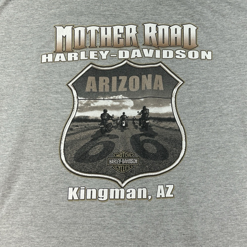 Vtg Harley Davidson T-Shirt Size XL Gray Mother Road Kingman AZ 2002 Made in USA - Picture 2 of 10
